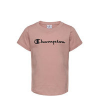 Crewneck T-Shirt T-shirts Short-sleeved Vaaleanpunainen Champion