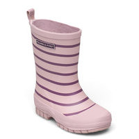 Rubber Boots Striped Shoes Rubberboots Unlined Rubberboots Vaaleanpunainen Polarn O. Pyret