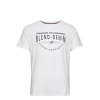 Tee T-shirts Short-sleeved Valkoinen Blend