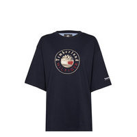Thxtbl Ri Logo T Shirt Ss T-shirts & Tops Short-sleeved Sininen Tommy Hilfiger