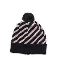Stripe Beanie Accessories Headwear Hats Beanie Monivärinen/Kuvioitu Papu