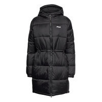 Embla Long Hooded Puff Jacket Topattu Pitkä Takki Musta FILA