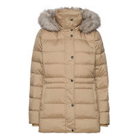 Th Ess Tyra Down Jkt With Fur Vuorillinen Takki Topattu Takki Beige Tommy Hilfiger