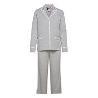 Lrl Notch Collar Long Pant Pj Set Grey Heather Pyjama Harmaa Lauren Ralph Lauren Homewear