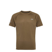 Men Running T-Shirt S/S T-shirts Short-sleeved Ruskea Newline