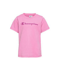 Crewneck T-Shirt T-shirts Short-sleeved Vaaleanpunainen Champion