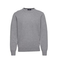 Lambswool Crew Neulepaita Pyöreä Kaula-aukko Harmaa Hackett London