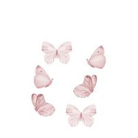 Wall Sticker Butterfly Set Of 6 Rose Home Kids Decor Wall Stickers Vaaleanpunainen That's Mine