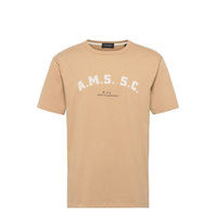 Graphic Logo Relaxed-Fit Jersey T-shirts Short-sleeved Beige Scotch & Soda