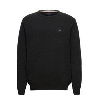 Hank Lambswool Blend Crew Neck Sweater Neulepaita Pyöreä Kaula-aukko Musta Lexington Clothing