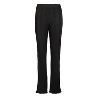 Irma Rib Trousers Suoralahkeiset Housut Musta Gina Tricot