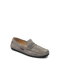 Classic Suede Penny Loafer Loaferit Matalat Kengät Harmaa Tommy Hilfiger