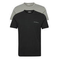 Men'S Knit 2-Pack T-Shirt T-shirts Short-sleeved Musta Emporio Armani