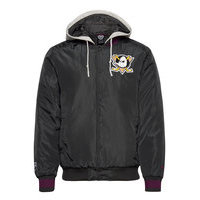 Anaheim Ducks Sateen Jacket Bombertakki Takki Musta Fanatics