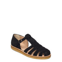 Sandals - Flat - Closed Toe - Op Shoes Summer Shoes Flat Sandals Musta ANGULUS