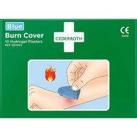 Cederroth Burn Cover -palovammalaastari, 74 x 45 mm, sininen, 10 kpl