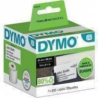 Dymo LabelWriter -liimaton tarra 51 x 89 mm, 300 tarraa, valkoinen