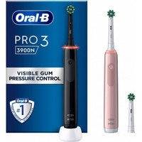 Oral-B Pro 3 3900N -sähköhammasharja tuplapakkaus musta / pinkki