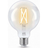 WiZ älylamppu globe, E27, kirkas lasi, tunable white - valkoisen valon sävyt, Wi-Fi, 2700-6500 K, 806 lm, 9 cm