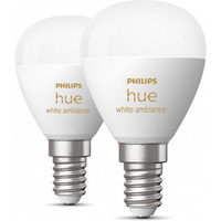 Philips Hue White Ambience Luster älylamppu, E14, P45, 470 lm, 2200-6500 K, 2 kpl