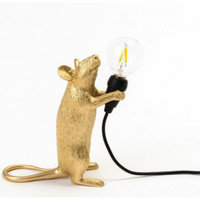 Seletti The Mouse Lamp Standing pöytävalaisin, kulta, USB-liitäntä