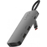 LINQ 7in1 USB-C HDMI Adapter Triple Display MST -adapteri, tähtiharmaa