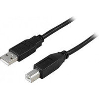 DELTACO USB 2.0 A - B, uros - uros -kaapeli, 5 m, musta