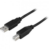 DELTACO 1.0 m USB 2.0 A - B, uros - uros kaapeli, musta