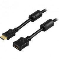 DELTACO HDMI-jatkokaapeli, 19-pin uros-naaras, 3m