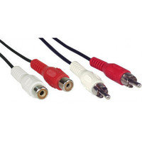 InLine 2 x RCA naaras - 2 x RCA uros -kaapeli, 5 m, Intos