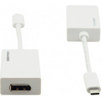 Kramer 4K USB-C - DisplayPort (uros - naaras) -adapterikaapeli, valkoinen