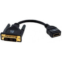 Kramer DVI-D - HDMI (uros - naaras) -adapterikaapeli, musta