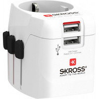 SKROSS PRO Light USB -matka-adapteri kahdella USB-portilla