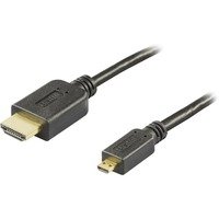 DELTACO HDMI-kaapeli 1.4+E 19-pin ur-Micro 19-pin ur 1080p musta 5m