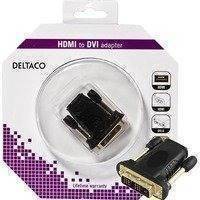 DELTACO HDMI-sovitin HDMI 19-pin naaras - DVI-D urokseen kullattu