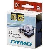 DYMO D1 merkkausteippi 24mm nylon keltainen/musta teksti 7m