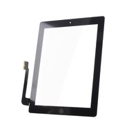 iPad 3 Kosketuspaneeli Digitizer Home napilla ja tarroilla - Musta
