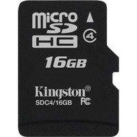 Kingston 16GB microSDHC Class 4 Flash Card Single Pack