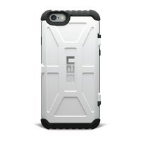 UAG Urban Armor Gear Trooper Card Case kestävä suojakotelo iPhone 8 / 7 / 6 / 6S - Musta-valkoinen