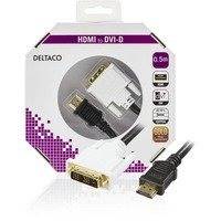 DELTACO HDMI - DVI kaapeli 19-pin-DVI- D Single Link 0 5m musta