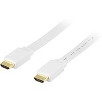 DELTACO HDMI-kaapeli HDMI Standardi 19-pin u-u litteä valk 7m