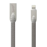 Beeyo Litteä USB-A - Lightning kaapeli 2 A musta