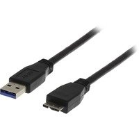 DELTACO USB 3.0 kaapeli A ur - Micro B ur 2m musta