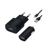 USB-Laturisarja 1A + Lightning kaapeli musta