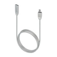 Beeyo Zinc USB MicroUSB kaapeli 1m - Hopea