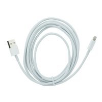 iPhone 5 ja 6 / iPad Lightning USB Kaapeli 3m - Valkoinen - Uusi versio paksumpi kaapeli