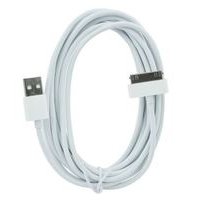 iPhone 4 / 4S / iPad 1-3 Dock USB Kaapeli 3m - Valkoinen - Uusi versio paksumpi kaapeli