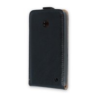 Forever Leather Flip case suojakotelo Lumia 630 / 635 - Musta