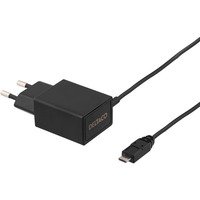 DELTACO Seinälaturi 230V - 5V USB 2.1A 1x USB Micro B 2m musta