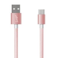 Beeyo Twine Punottu USB-C kaapeli 2A pinkki